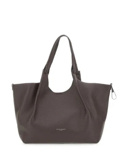 Gianni Chiarini Large Dua Hammered Leather Tote Bag In Brown
