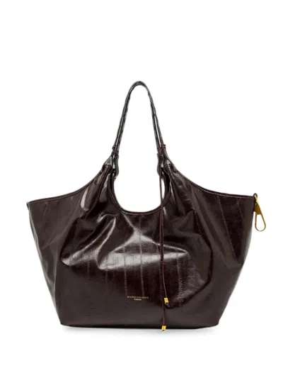 Gianni Chiarini Large Dua Leather Shoulder Bag In Brown