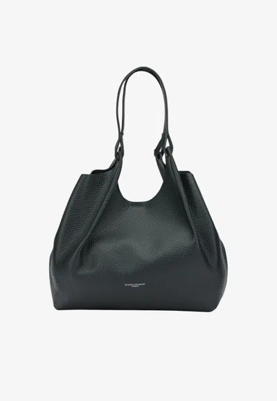 Gianni Chiarini Large Dua Leather Shoulder Bag In Dark Green