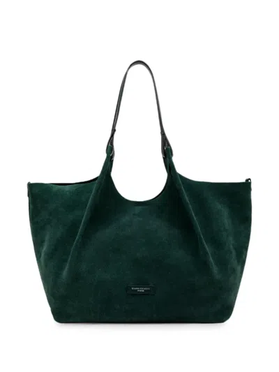 Gianni Chiarini Large Dua Suede Shoulder Bag In Green