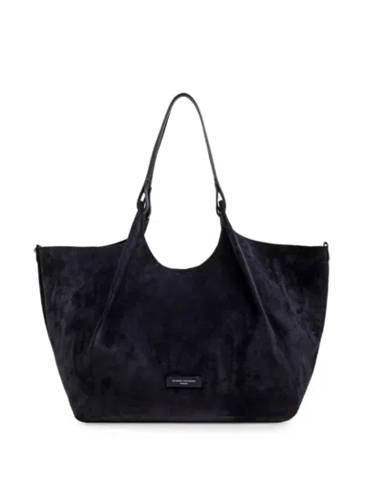 Gianni Chiarini Large Dua Suede Tote Bag In Blue