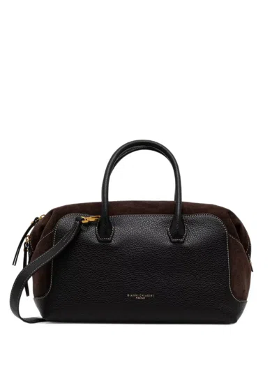 Gianni Chiarini Large Gemma Panelled Leather Tote Bag In Black