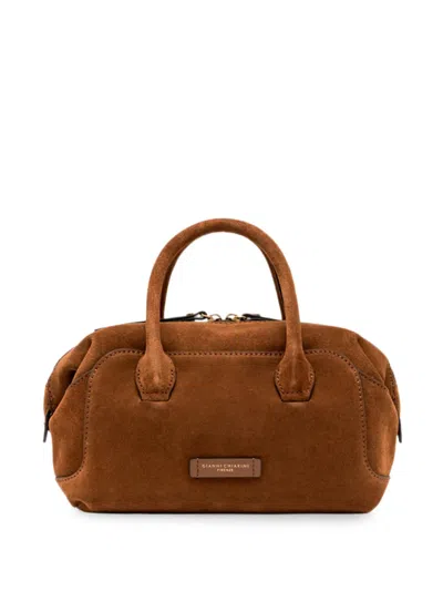 Gianni Chiarini Large Gemma Suede Leather Tote Bag In Brown