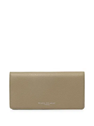 Gianni Chiarini Large Grained-leather Wallet In Nude