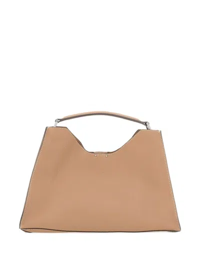 Gianni Chiarini Large Hammered Tote Bag In Brown