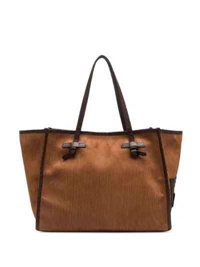 Gianni Chiarini Large Marcella Corduroy-effect Tote Bag In Purple