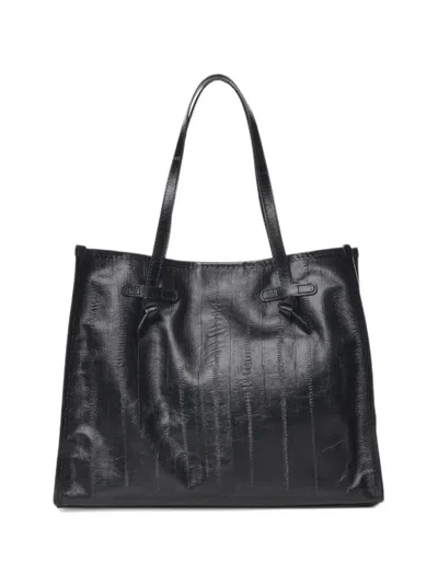 Gianni Chiarini Large Marcella Eel-effect Tote Bag In Black