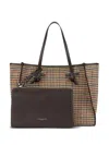 Gianni Chiarini Large Marcella Houndstooth-pattern Shoulder Bag In Brown