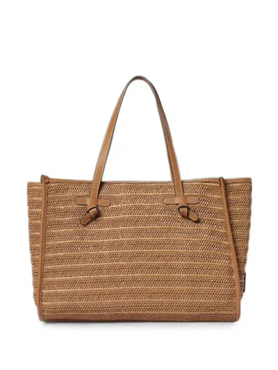 Gianni Chiarini Large Marcella Logo-patch Shoulder Bag In Brown