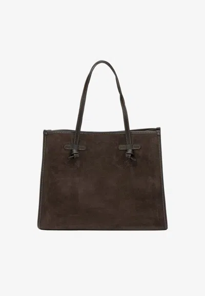Gianni Chiarini Large Marcella Suede Tote Bag In Brown