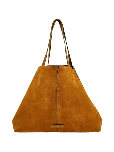 Gianni Chiarini Large Maya Suede Tote Bag In Brown