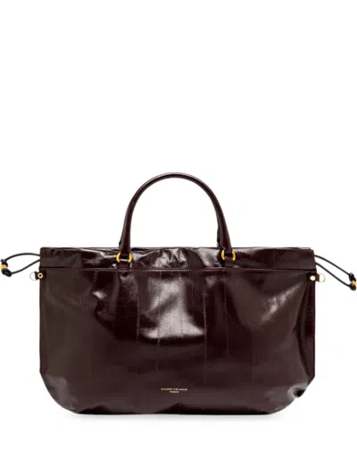 Gianni Chiarini Large Morgana Leather Shoulder Bag In Burgundy