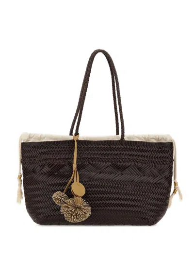 Gianni Chiarini Large Paloma Woven Tassel-detail Shoulder Bag In Brown