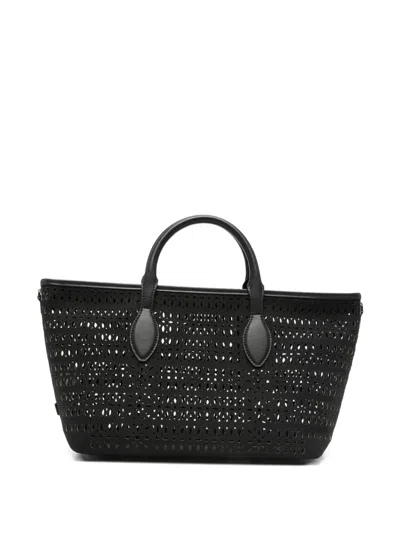 Gianni Chiarini Laser-cut Tote Bag In Black
