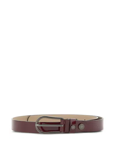 Gianni Chiarini Leather Buckle Belt In Purple