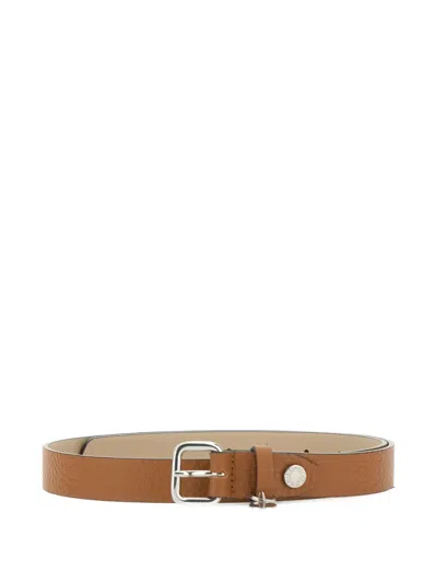 Gianni Chiarini Leather Buckle Belt In Brown