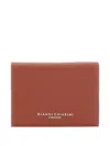 Gianni Chiarini Leather Card Holder In Orange