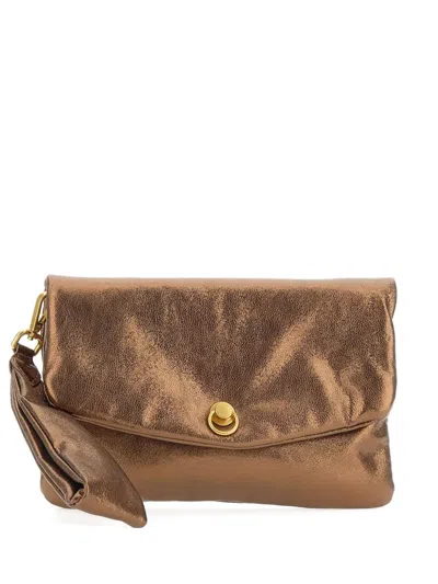 Gianni Chiarini Leather Clutch Bag In Brown