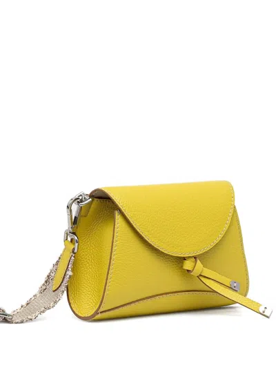 Gianni Chiarini Leather Frayed-strap Cross-body Bag In Yellow