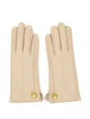 Gianni Chiarini Leather Gloves In Neutral