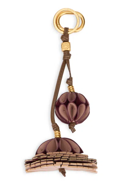 Gianni Chiarini Leather Keychain In Brown