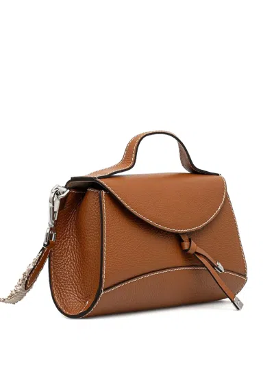 Gianni Chiarini Leather Knot-detail Cross-body Bag In Brown