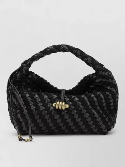 Gianni Chiarini Small Aurelie Woven-leather Tote Bag In Black
