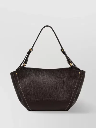 Gianni Chiarini Leather Shoulder Bag Adjustable Strap In Brown