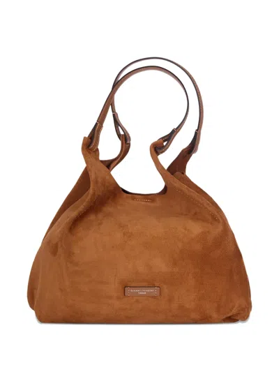 Gianni Chiarini Leather Shoulder Bag In Brown