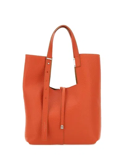 Gianni Chiarini Leather Shoulder Bag In Orange