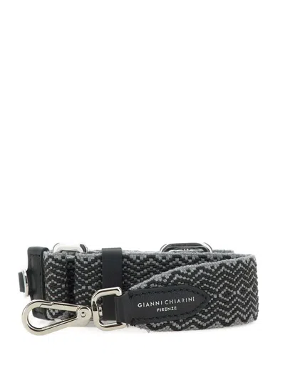 Gianni Chiarini Leather Shoulder Bag Strap In Black