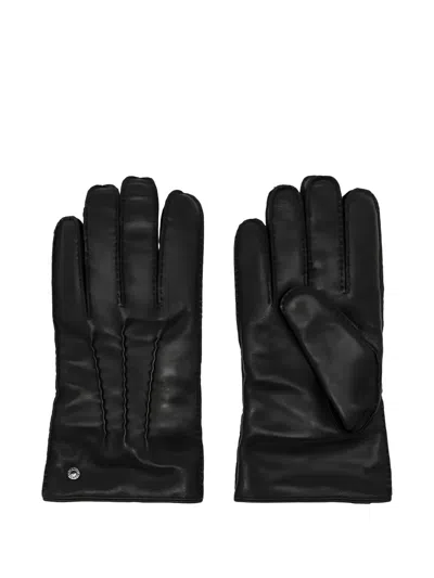 Gianni Chiarini Leather Stitched Gloves In Burgundy