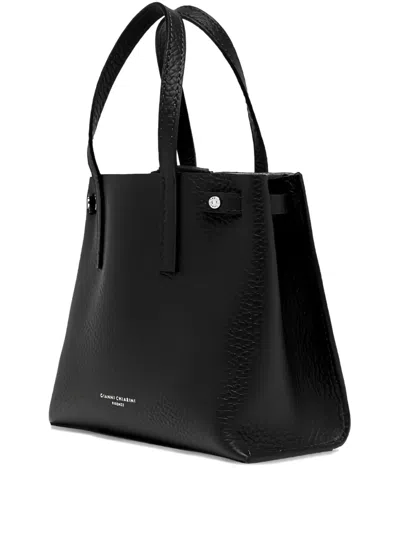 Gianni Chiarini Leather Tote Bag In Black