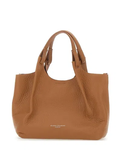 Gianni Chiarini Leather Tote Bag In Brown