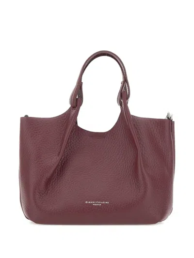 Gianni Chiarini Leather Tote Bag In Red