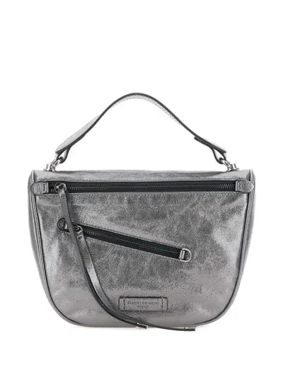 Gianni Chiarini Leather Tote Bag In Silver