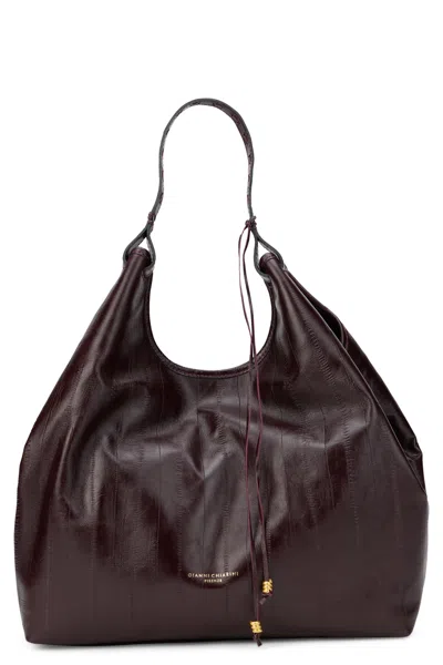 Gianni Chiarini Leather Tote Handbag 34cm Wide X 38cm High X 16cm Deep In Brown