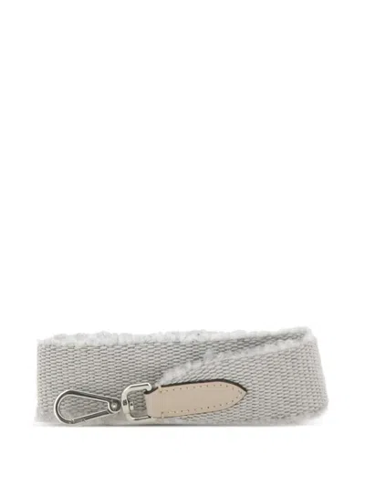 Gianni Chiarini Leather-trim Shoulder Strap In Gray