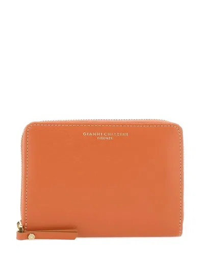 Gianni Chiarini Leather Wallet In Orange