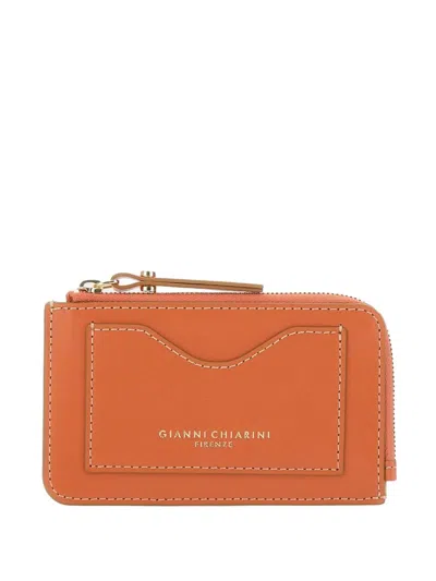 Gianni Chiarini Leather Wallet In Orange