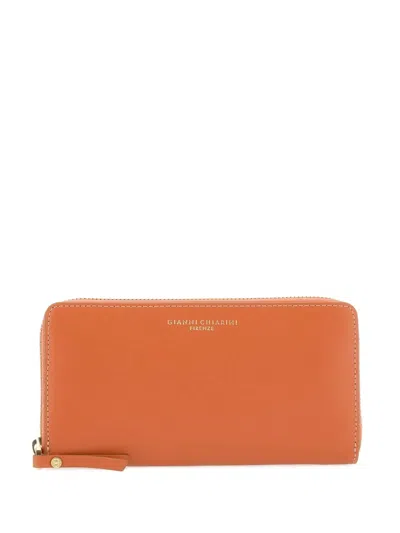 Gianni Chiarini Leather Wallet In Orange