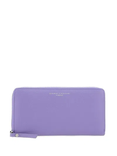 Gianni Chiarini Leather Wallet In Violett