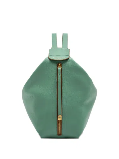 Gianni Chiarini Leather Zip Backpack In Green
