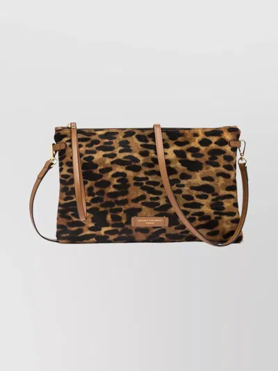 Gianni Chiarini Leopard Print Clutch Bag With Adjustable Strap In Animal Print