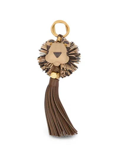 Gianni Chiarini Lion-motif Tassel Keyring In Brown