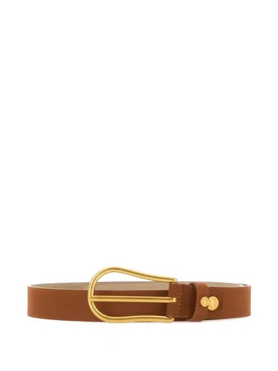 Gianni Chiarini Logo Buckle Belt In Brown