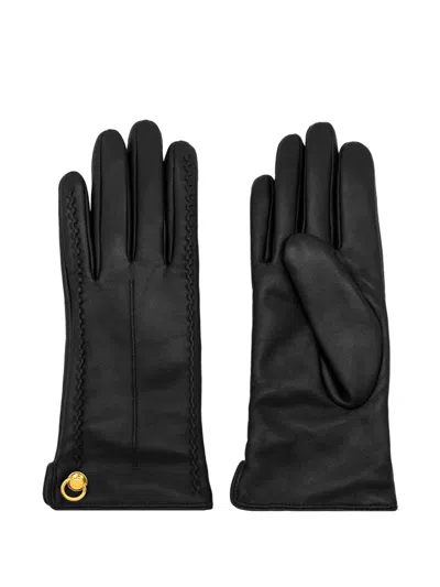 Gianni Chiarini Logo-detailing Leather Gloves In Black
