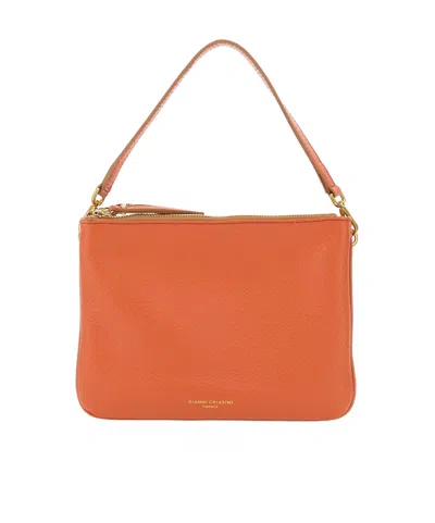 Gianni Chiarini Logo Embossed Shoulder Bag In Red