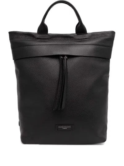Gianni Chiarini Logo Patch Backpack In Black
