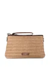 Gianni Chiarini Logo-patch Clutch Bag In Neutral